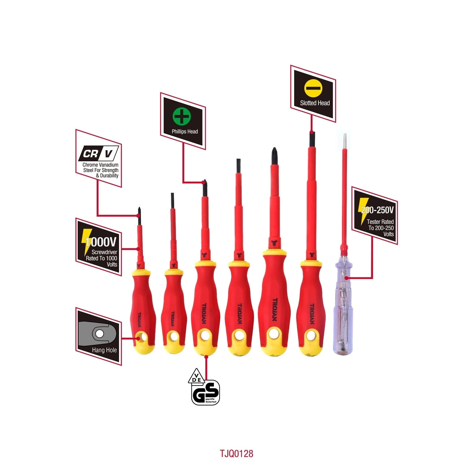 Trojan 7 Piece VDE Screwdriver Set