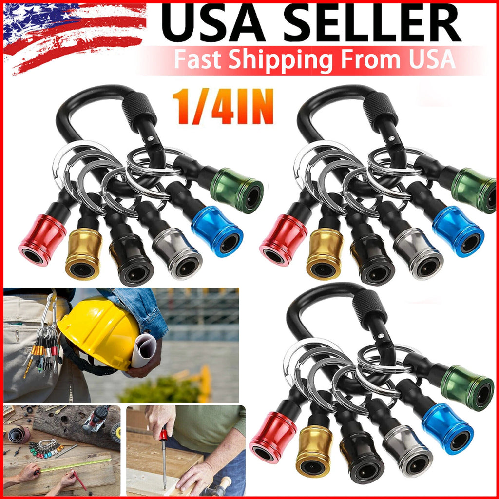 7-21x 1/4" Hex Shank Quick Release Keychain Screwdriver Drill Bit Holder Bit Set
