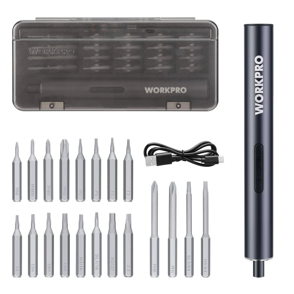 WORKPRO 20 in 1 Electric Precision Screwdriver with Magnetizer and S2 Steel Bits