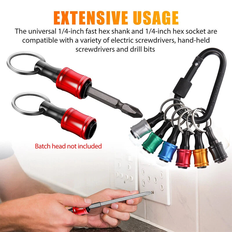 7-21x 1/4" Hex Shank Quick Release Keychain Screwdriver Drill Bit Holder Bit Set