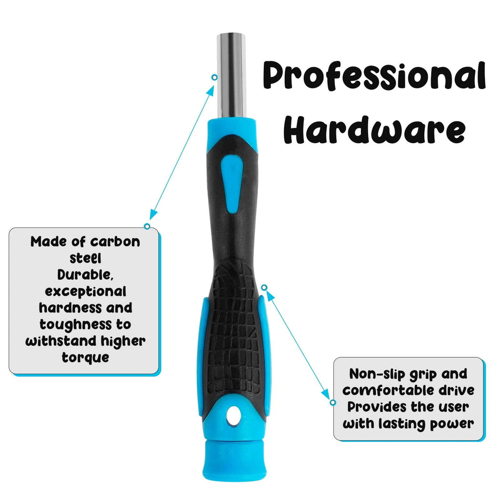 63-Piece Screwdriver Bit Set with Ratchet Wrench & Magnetic Home Repair Kit