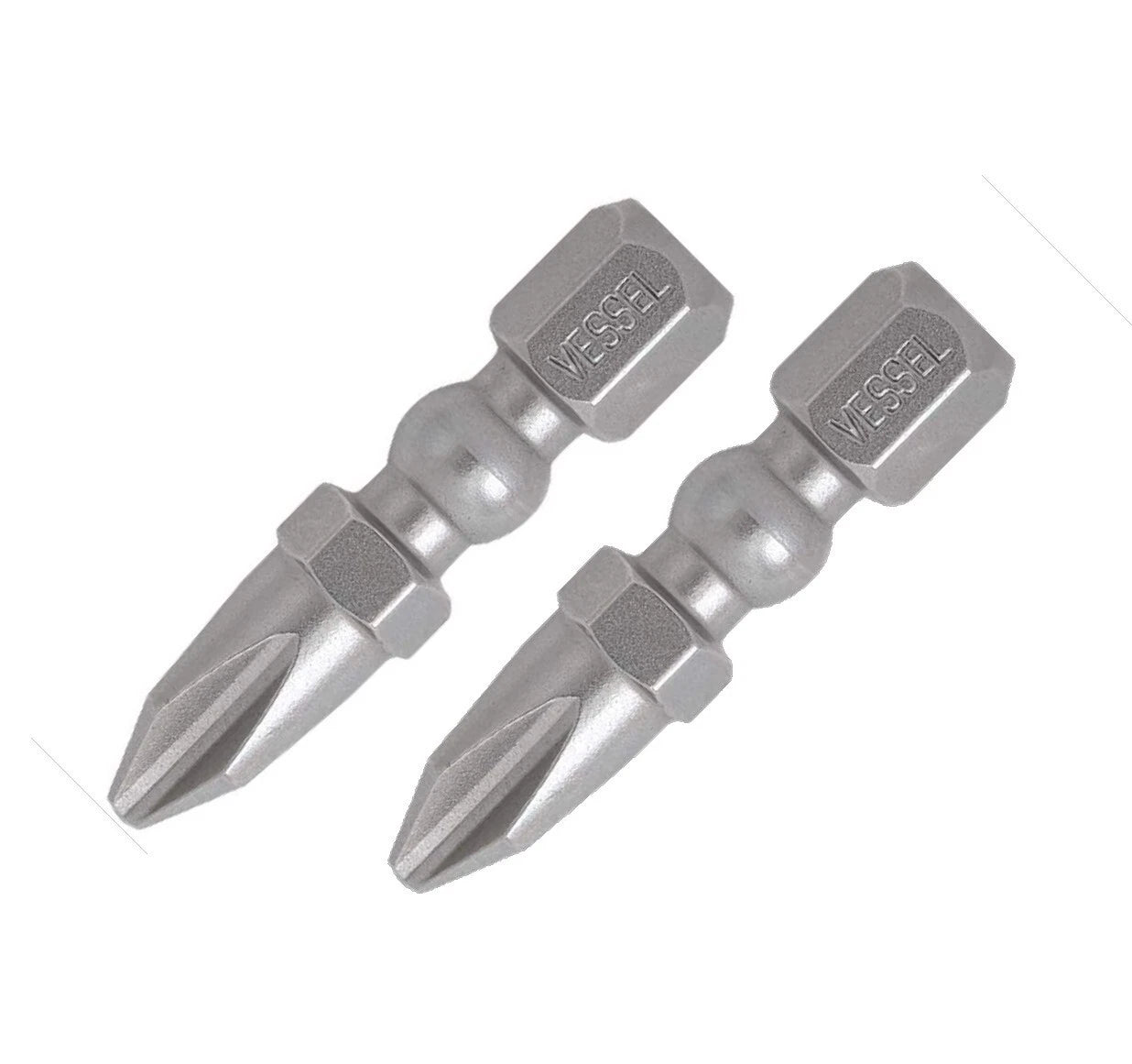 Vessel 2pc Phillips JIS Impact Ball Torsion Bit Set PH2 x 1'' Made In Japan