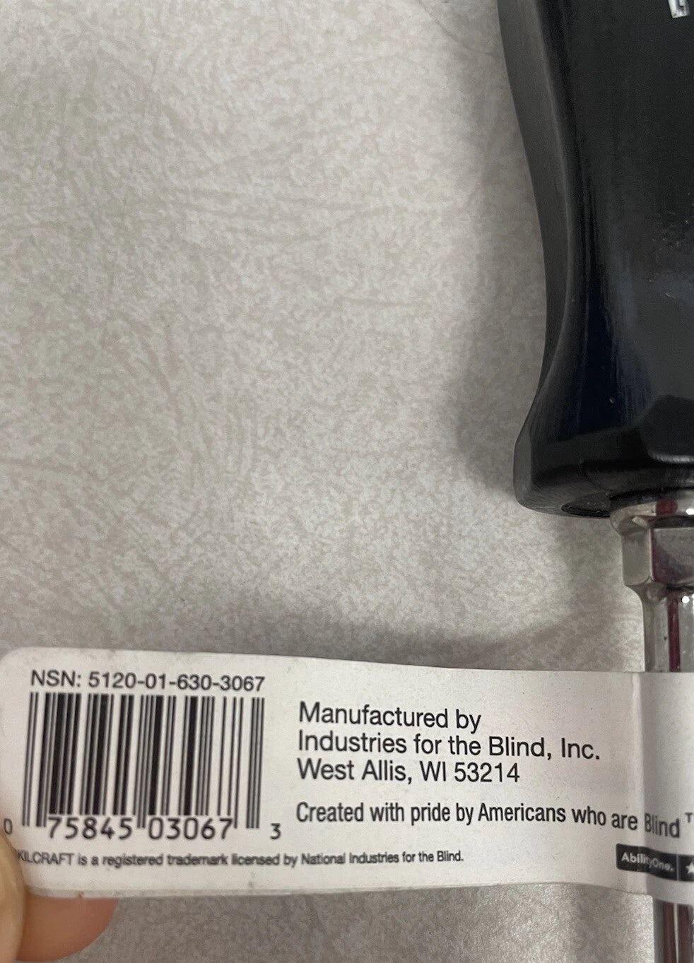 12 Pack - ABILITY ONE 5120-01-630-3067 Slotted Screwdrivers, 3/16” x 3”