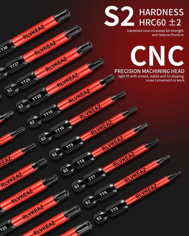 12-Piece Impact Security Torx Bit Set (T5-T40), 3-Inch Long S2 Steel USA*