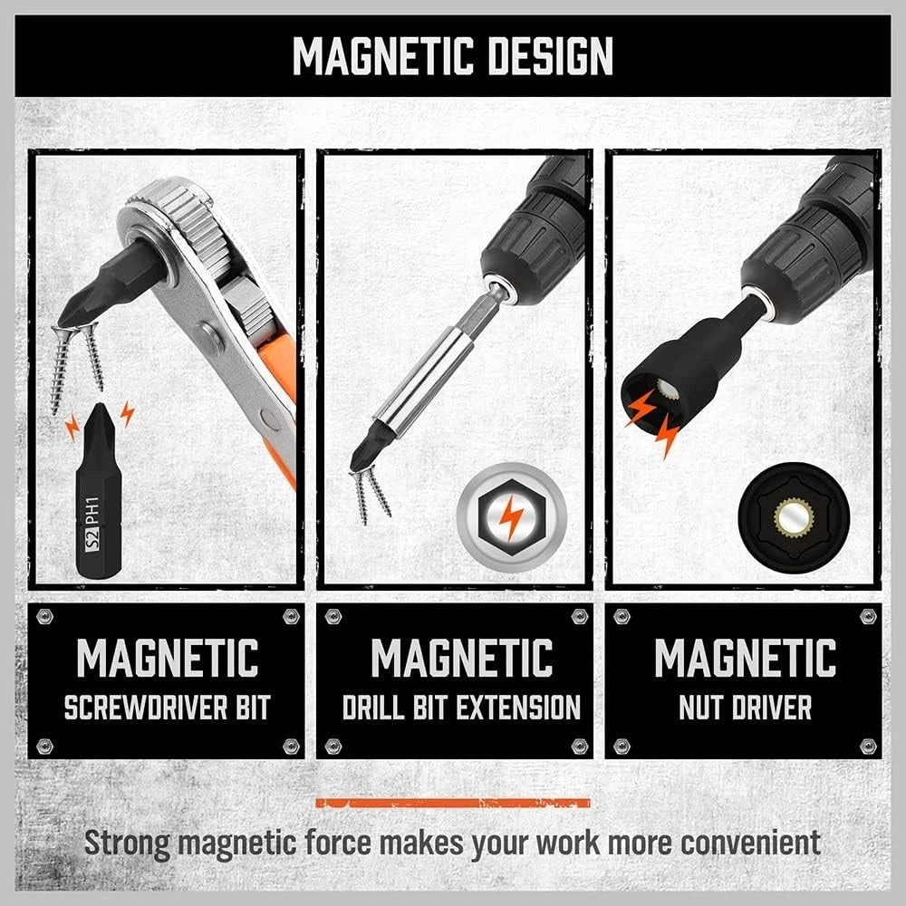 Magnetic Nut Driver Set | 47-Piece | Nut Driver Set for Impact Drill | SAE (1/4"