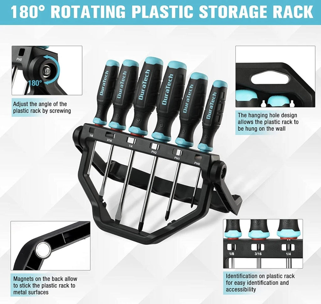 6 Pcs Magnetic Screwdriver Set, Magnet Tip 180 Rotating