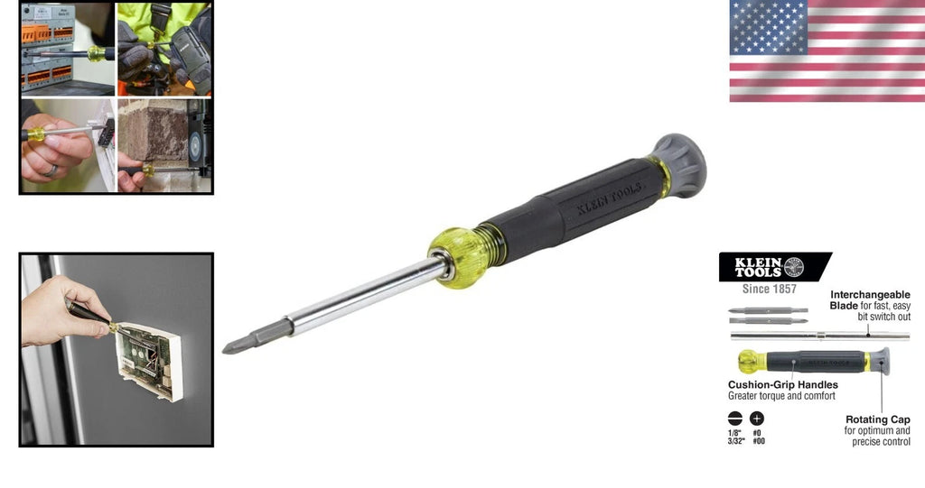 Comfortable Precision Screwdriver Set - 4-in-1 Electronics Tool with Swivel Cap