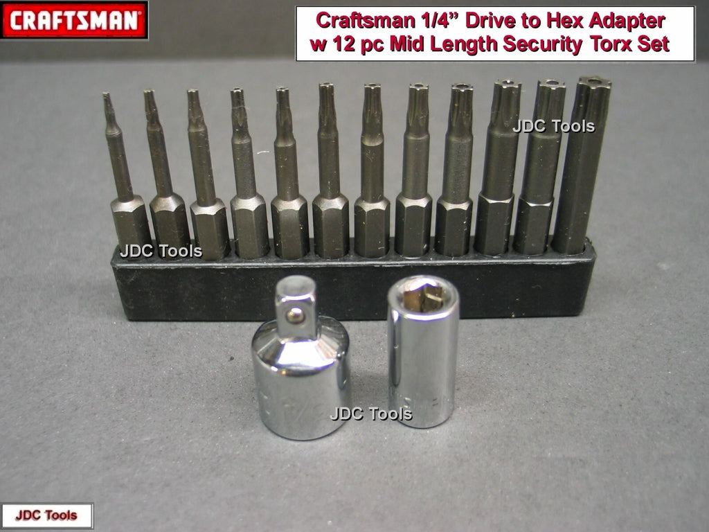CRAFTSMAN 2 pc Adapter Set with a 12 pc Torx Security Bit Set