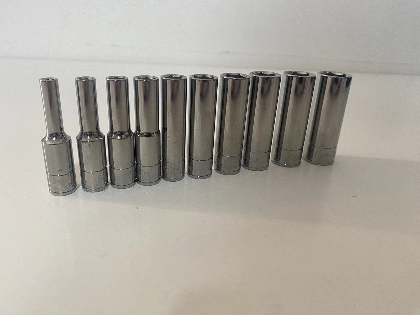 Blue Point 1/4" Deep Socket Set 4mm-13mm 10pc Set - As sold by Snap On