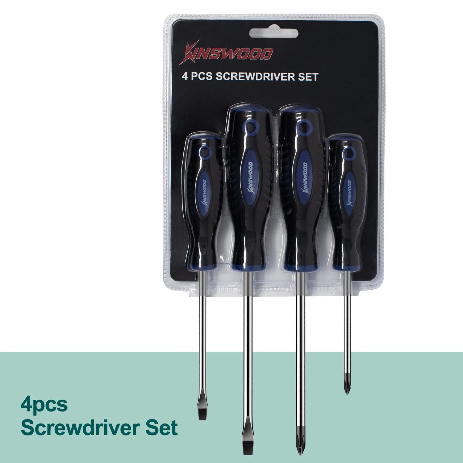 Kinswood 4 PCS Screwdriver Set Phillips Flat Head Slotted Repair Tools