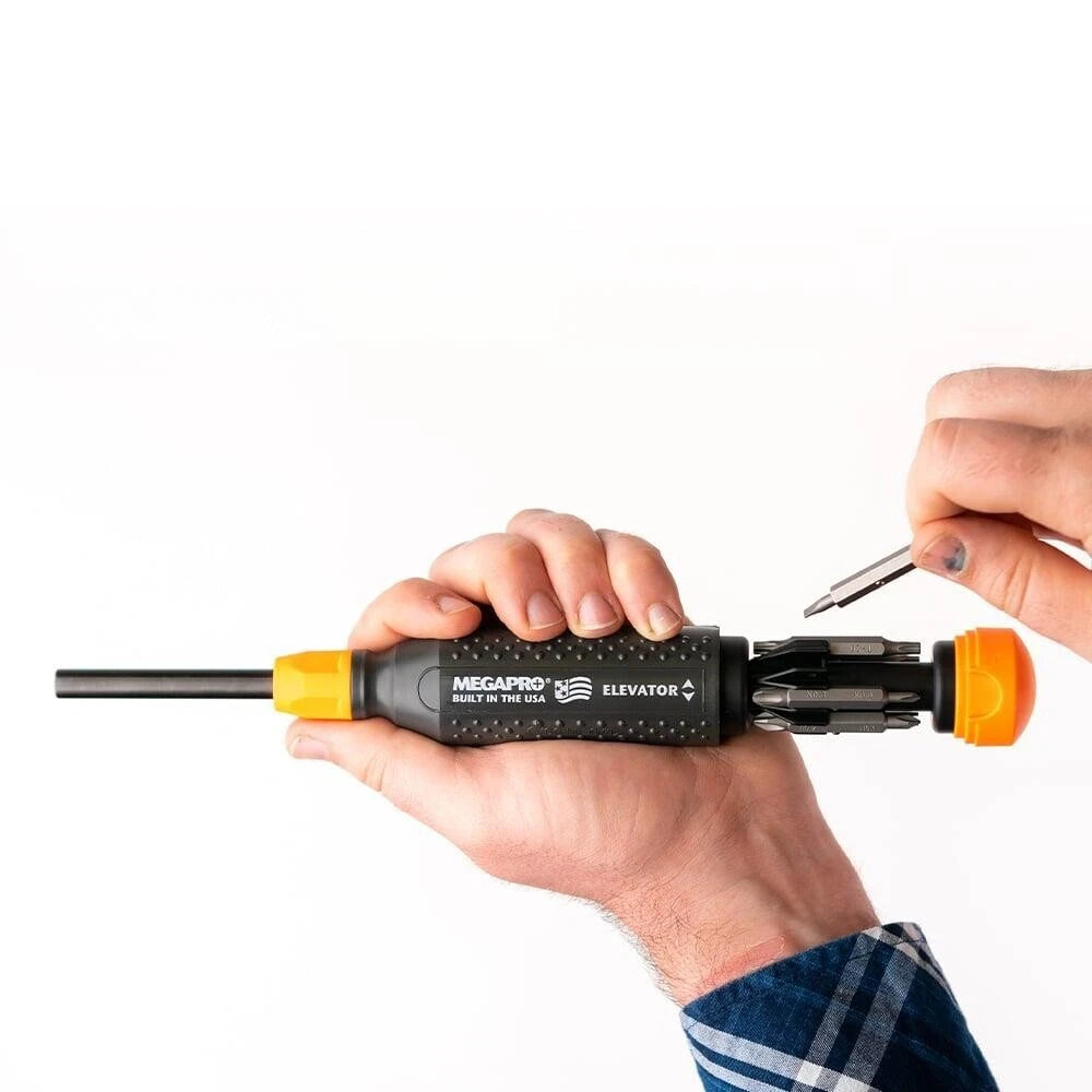 Megapro Elevator Tech Multi Bit Screwdriver Phillips Flat Torx Square Spanner