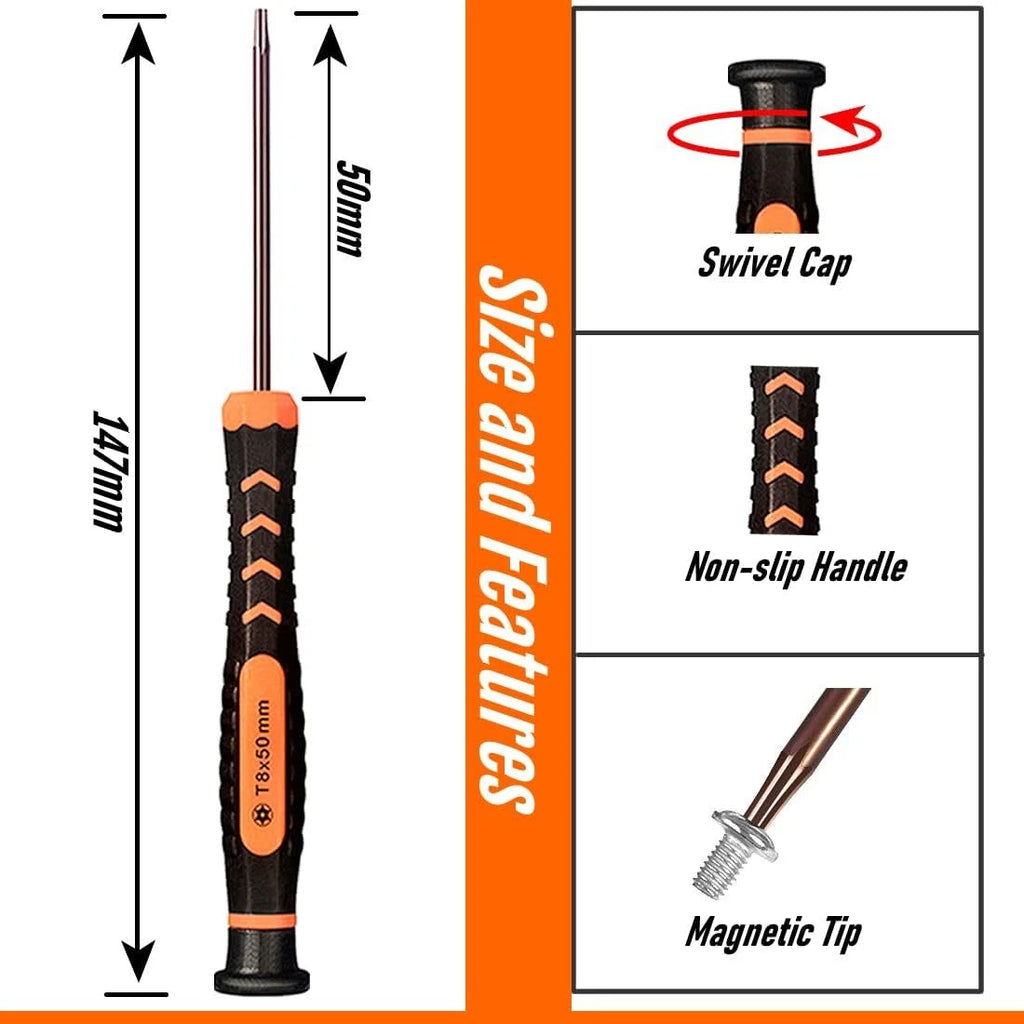 Torx Screwdriver Set of T2-T15, TECKMAN 10-Piece Magnetic Small Torx Securi