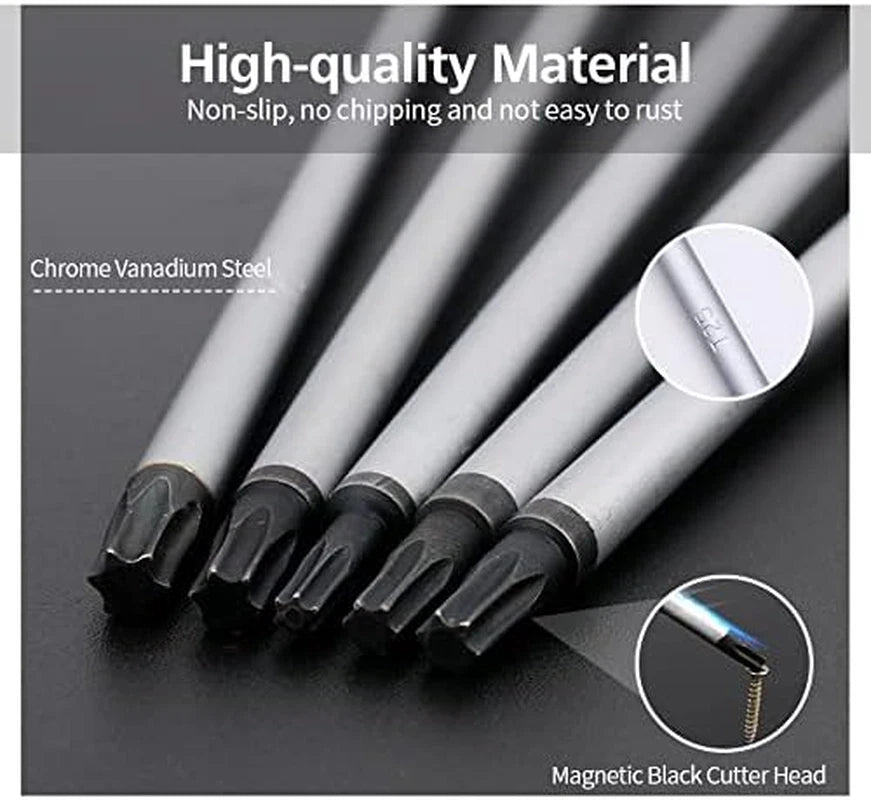 Extra Long Torx Screwdrivers Set, 5Pcs 12In Magnetic Torx Screwdrivers Set, T15