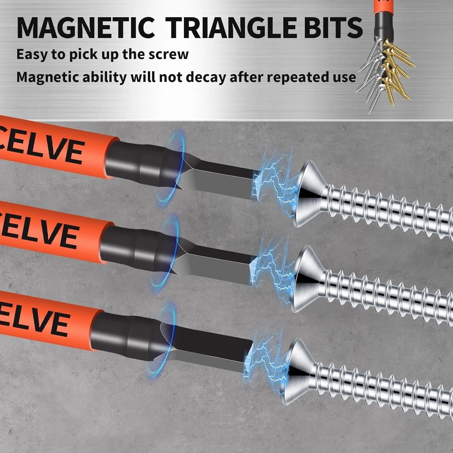 10-Pack Triangle Screwdriver Set - Premium S2 Steel Triangle Bit Set (2.56" Long
