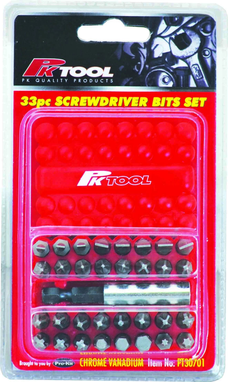PT30701 - PkTool - 1/4” HEX SCREWDRIVER, HEX & STAR BITS SET