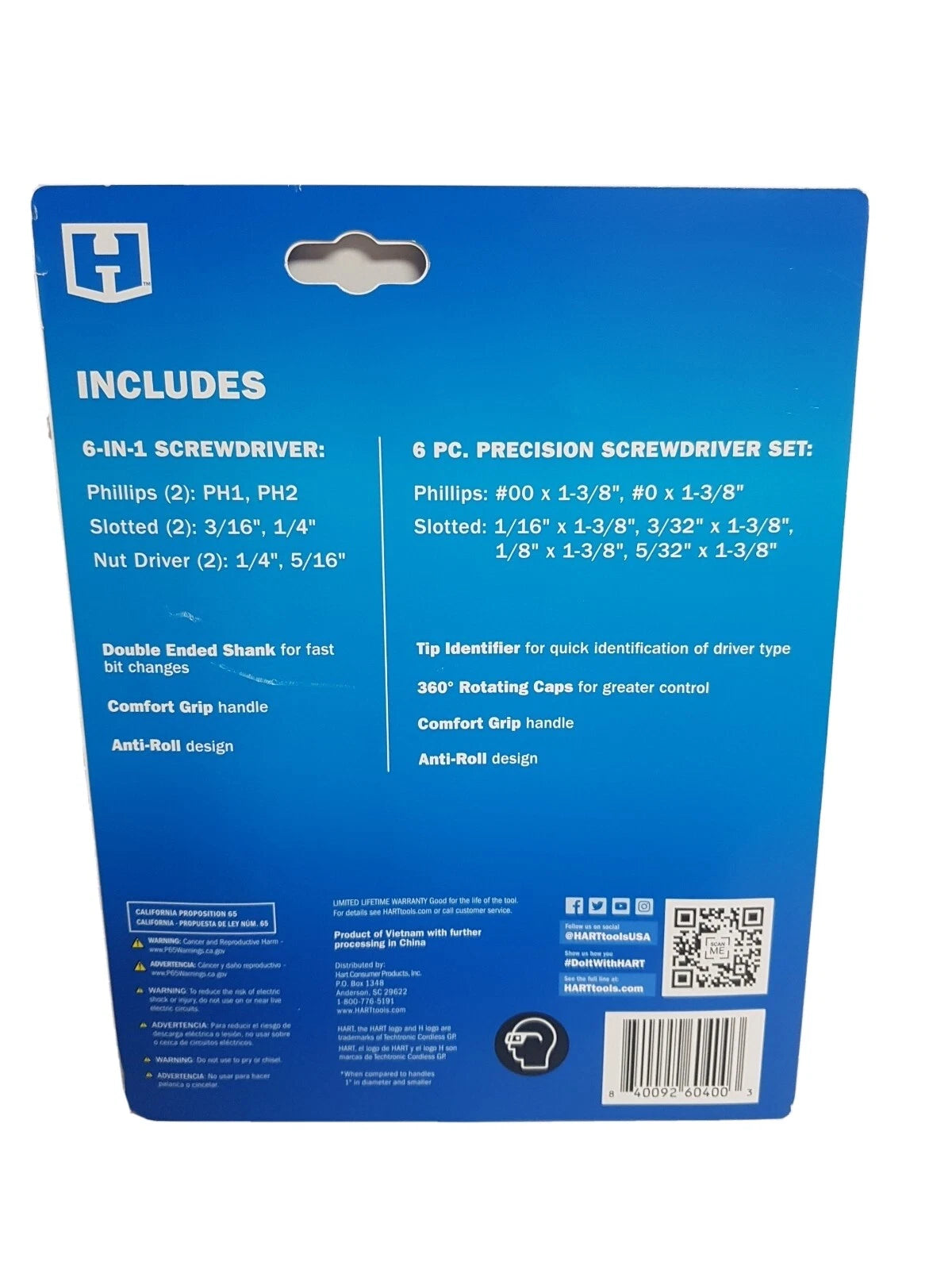 HART 6-in-1 Screwdriver and Precision Set