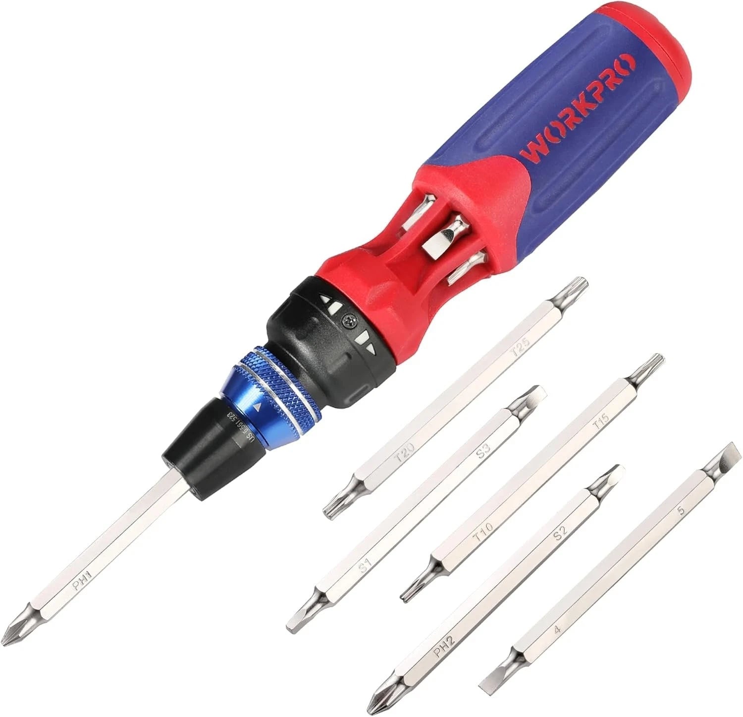 12-in-1 Ratcheting Multi-Bit Screwdriver Set Quick-Load Handle Home DIY
