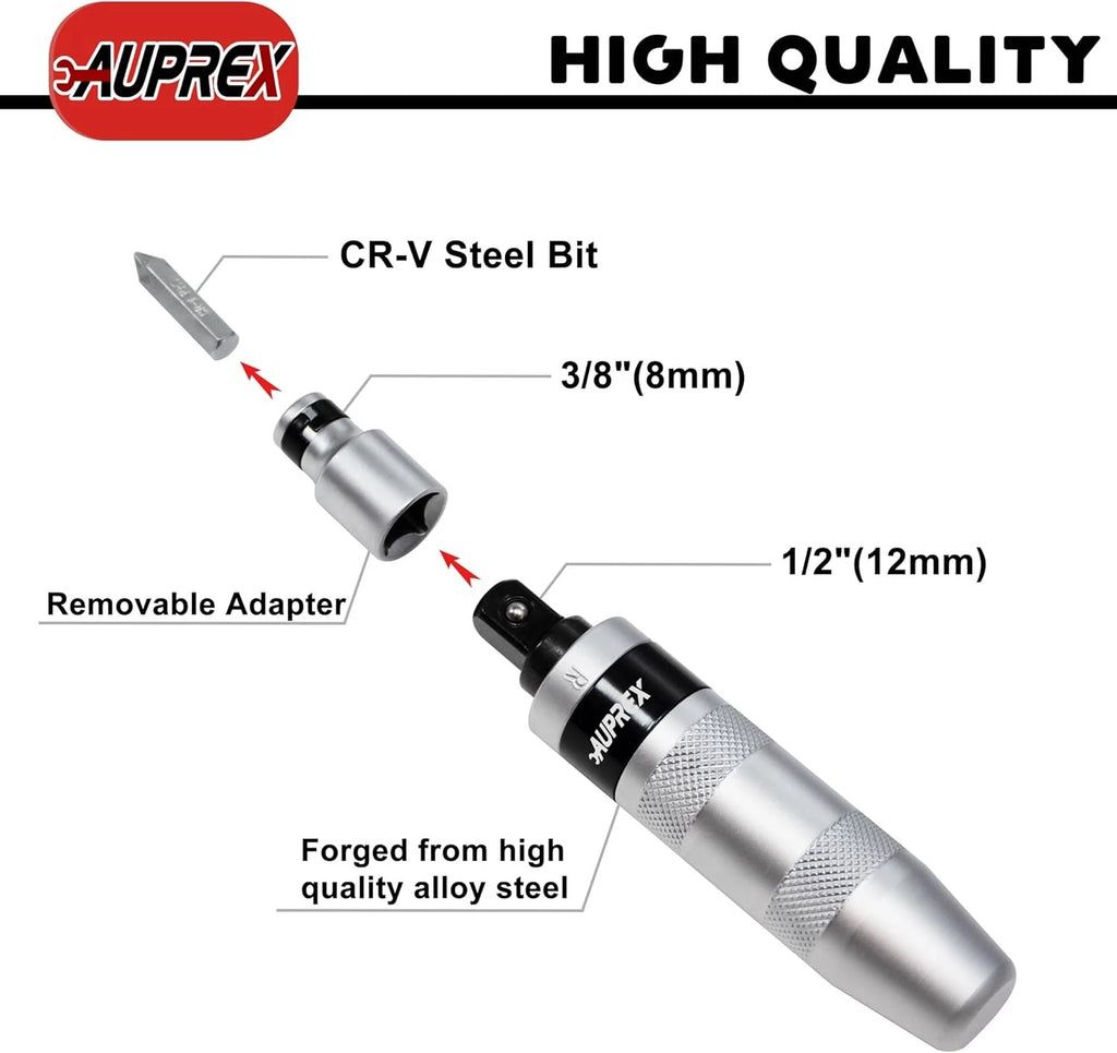Juego de destornilladores manuales de impacto manual 1/2 pulgadas, 12 piezas