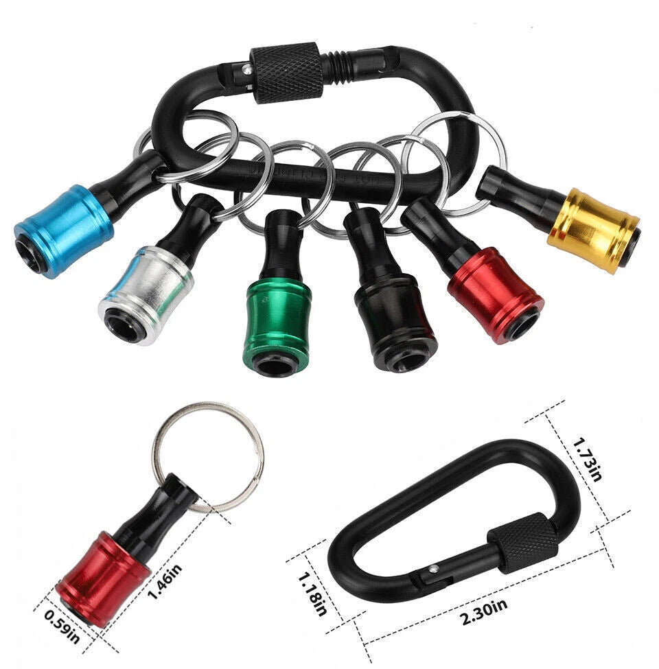 7-21x 1/4" Hex Shank Quick Release Keychain Screwdriver Drill Bit Holder Bit Set
