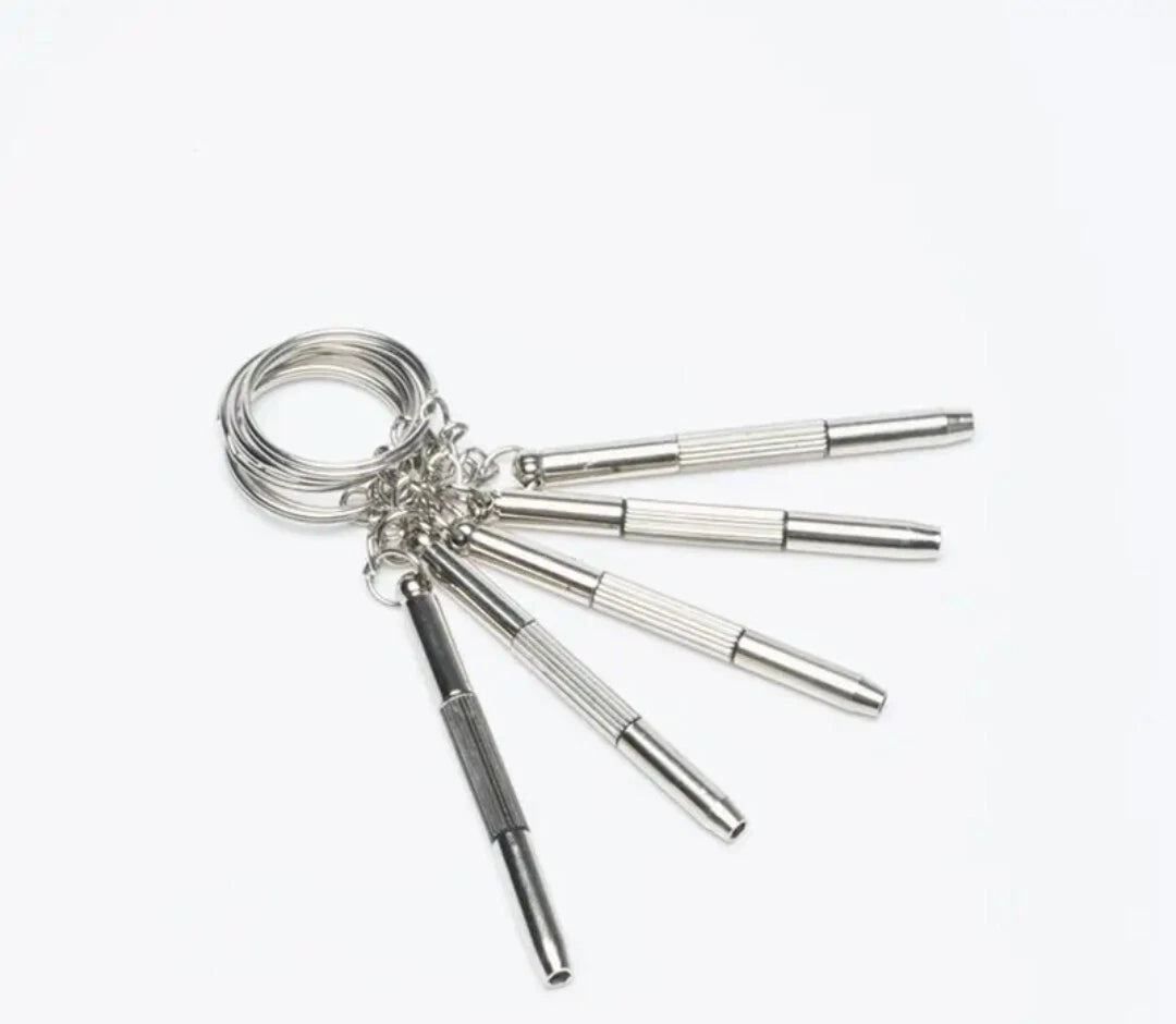 3 In 1 Mini Screwdriver Keyring Repair Set Multi Tool For Glasses, Phone, Watch