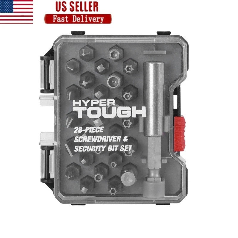 28-Piece Screwdriver Bit Set Security Bits Magnetic Holder Reusable Case New