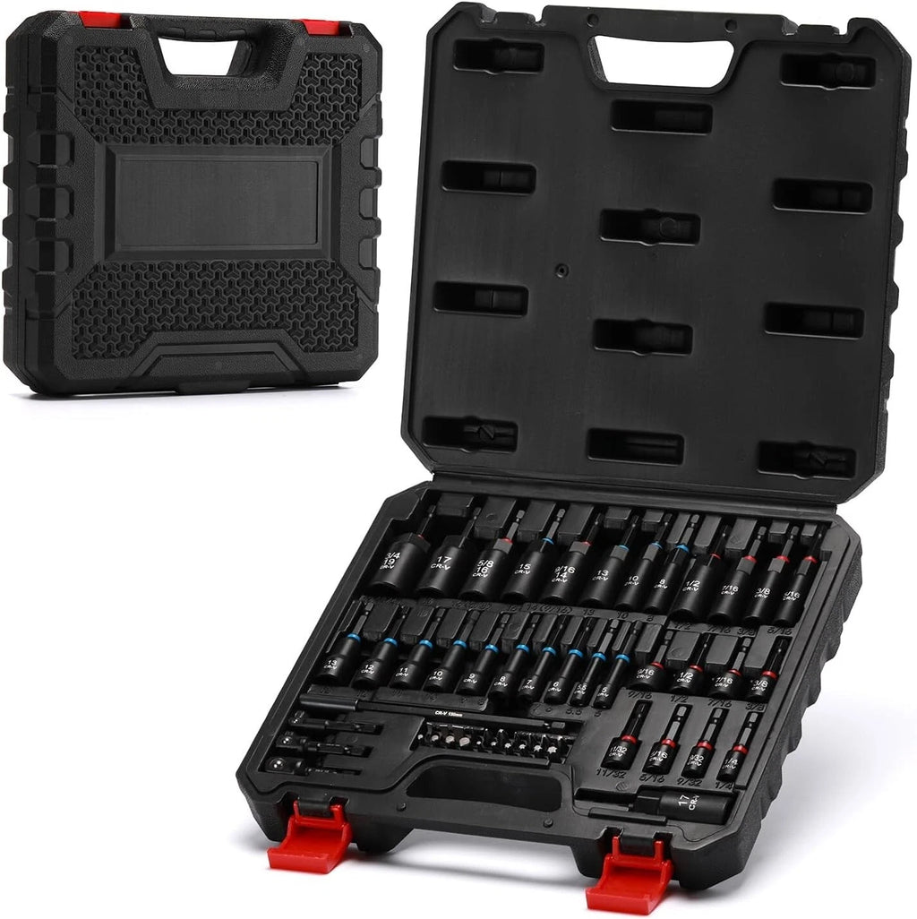 Versatile 55-Piece Nut Driver Set with Magnetic Extensions for DIY Projects