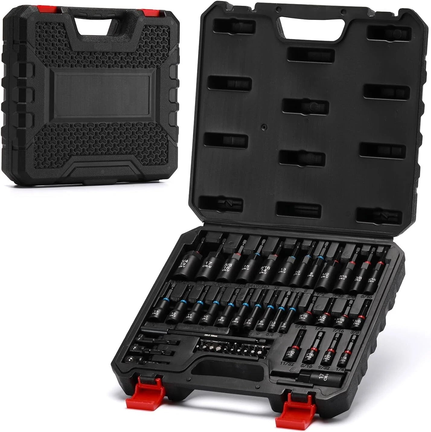 Versatile 55-Piece Nut Driver Set with Magnetic Extensions for DIY Projects