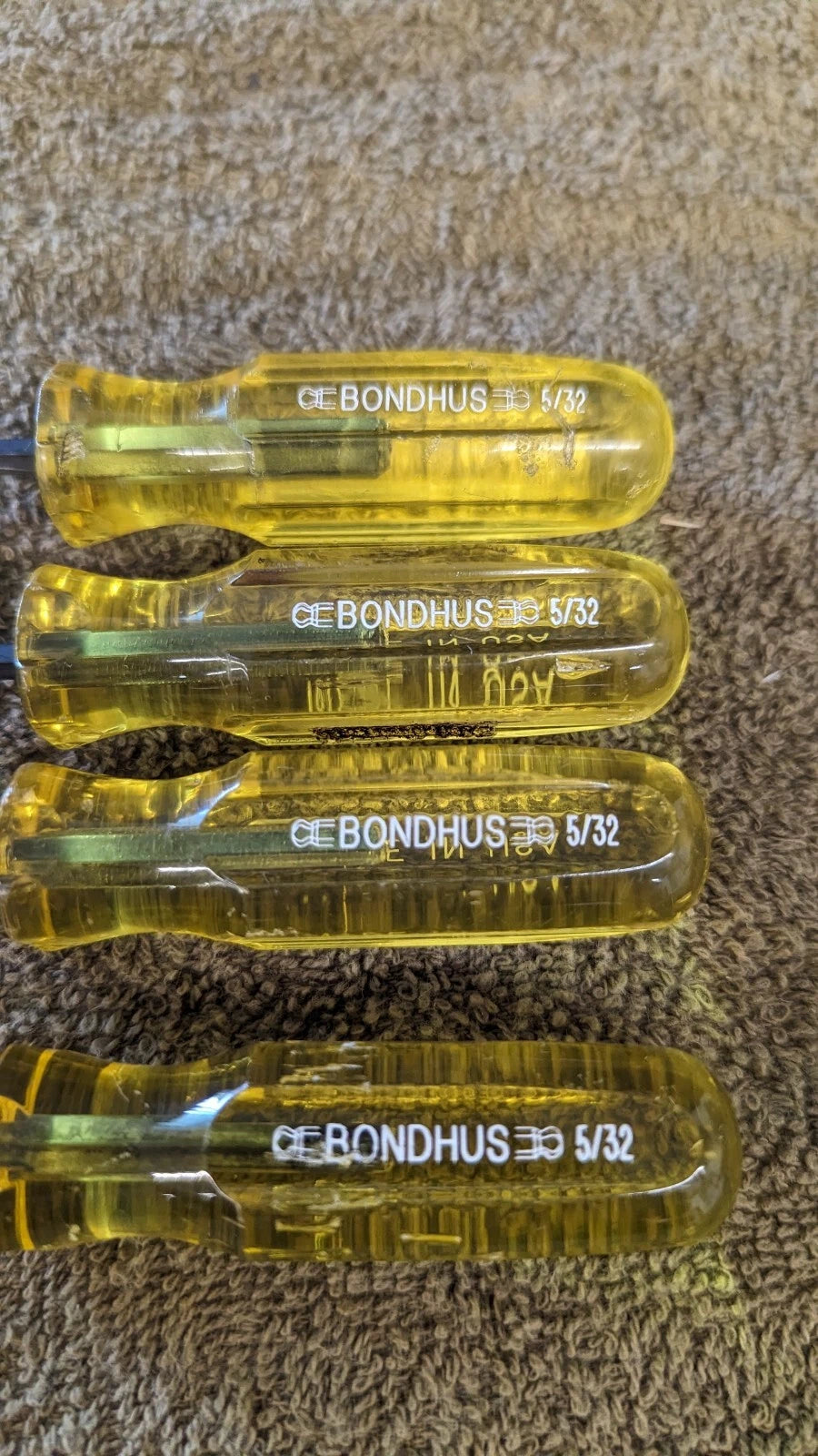 4 Bondhus Hex Ball Point Head Driver Set 5/32" Screwdriver Hand Tool