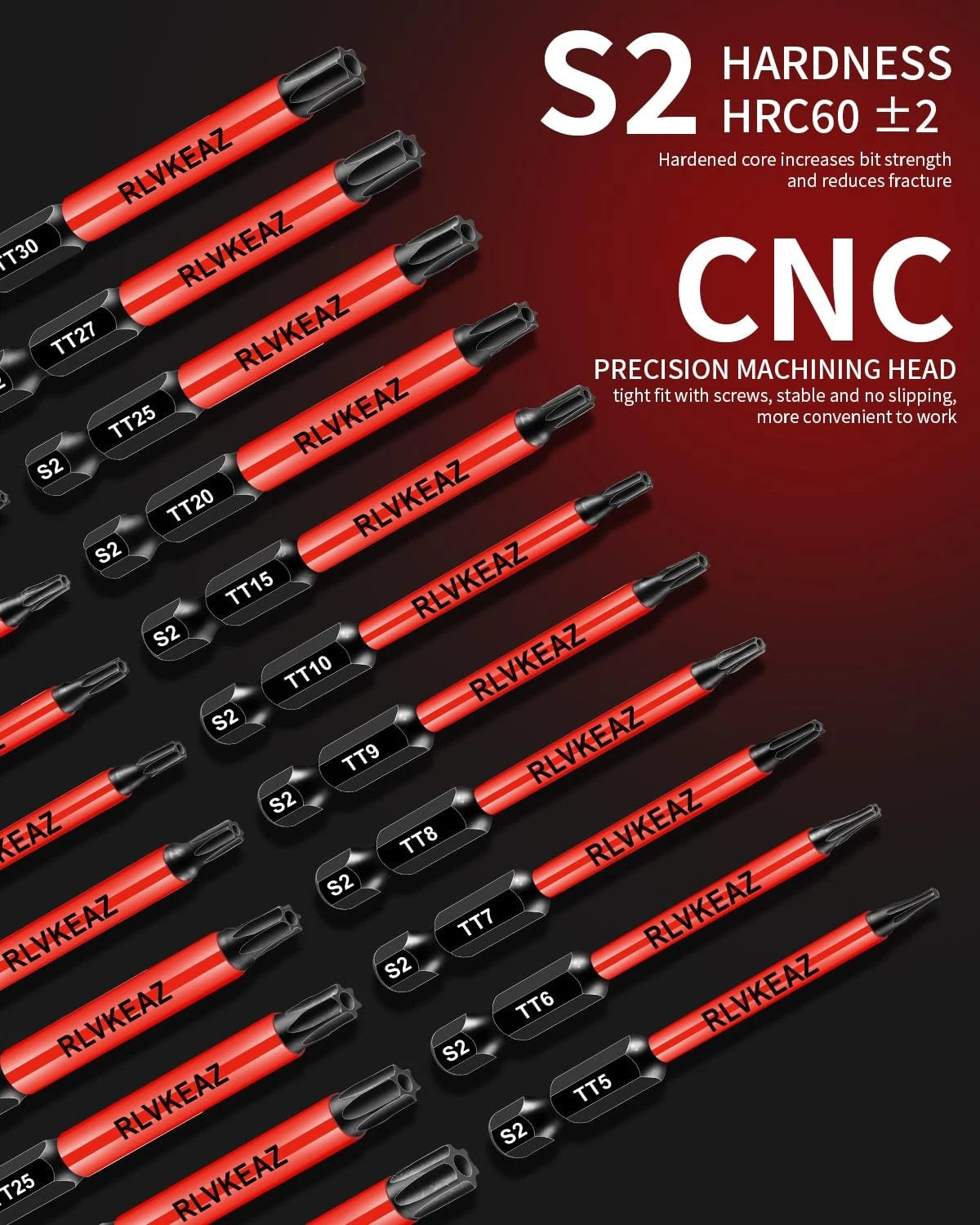 12-Piece Impact Security Torx Bit Set (T5-T40), 3-Inch Long S2 Steel...