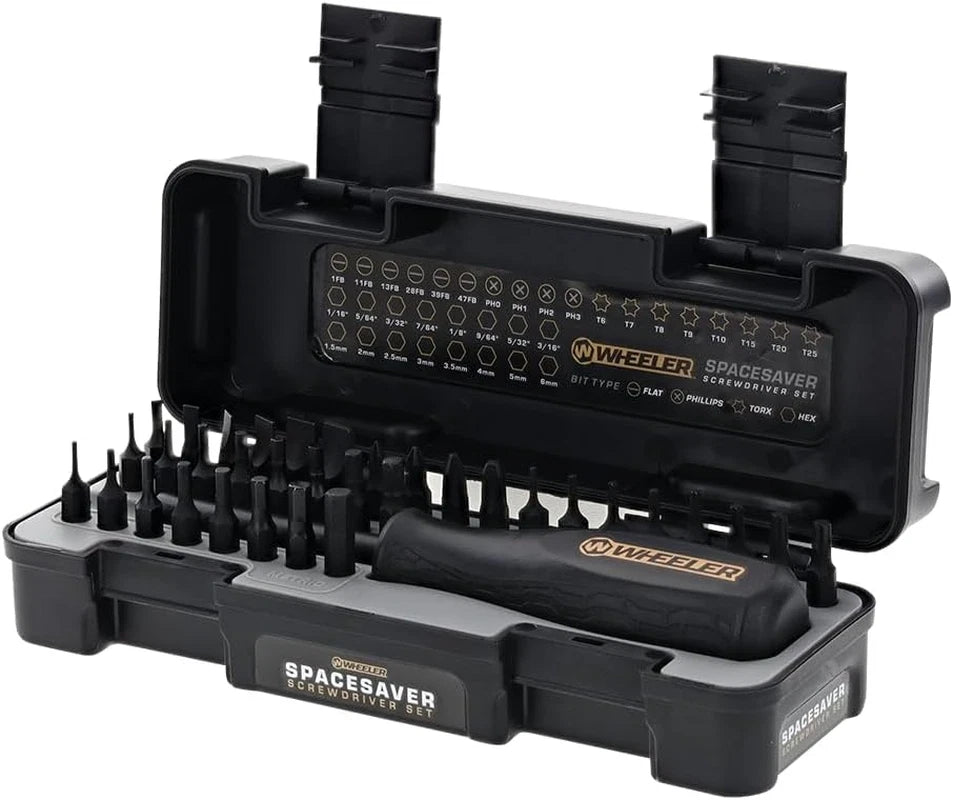 Space Saver Screwdriver Set with Magnetic Handle, Bit Assortment & Case
