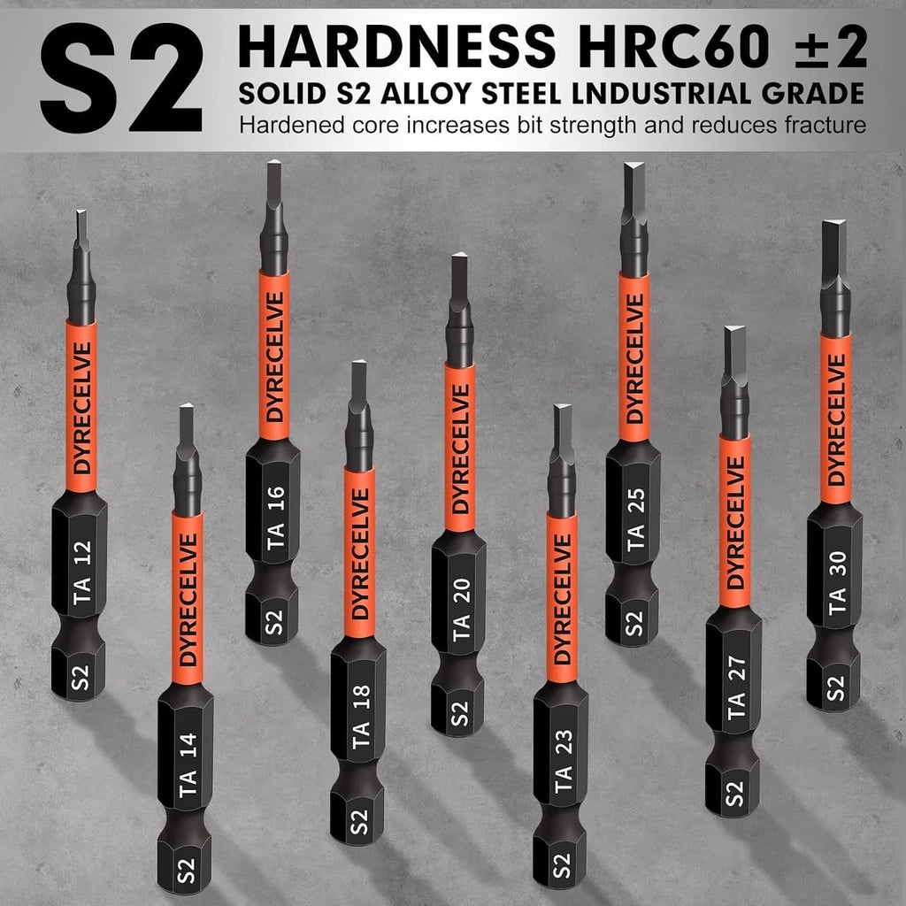 10-Pack Triangle Screwdriver Set - Premium S2 Steel Triangle Bit Set (2.56" Long