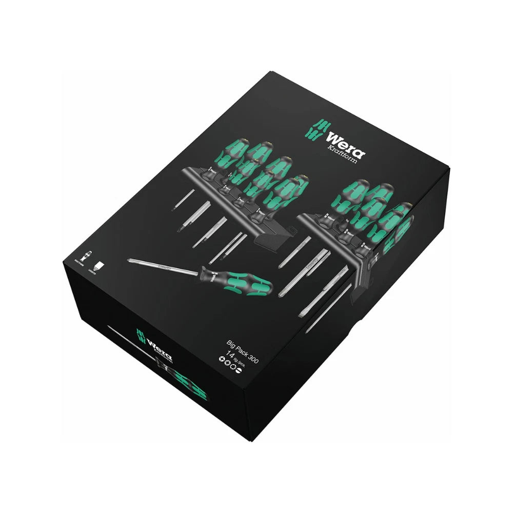 Wera “KRAFTFORM BIG PACK SERIES 300” Screwdriver 14-piece Set with Racks (NEW)