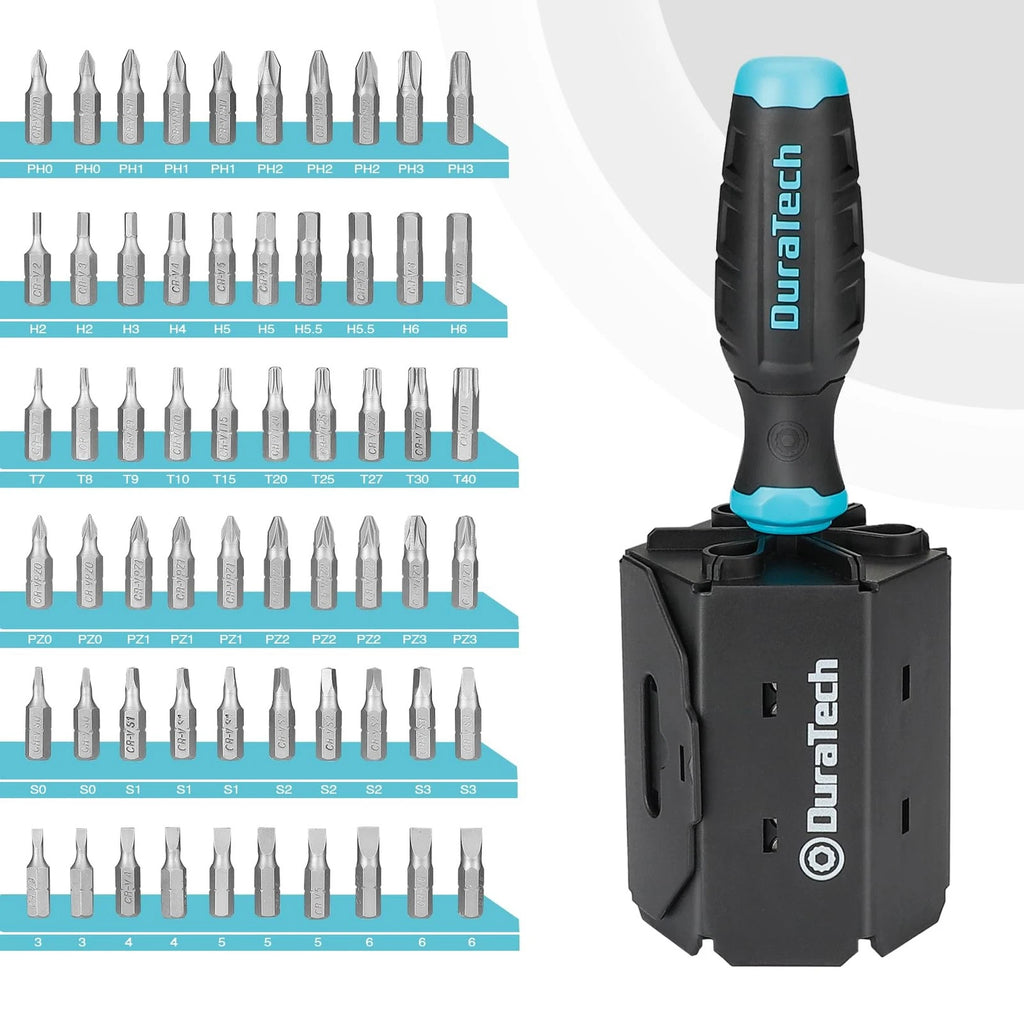 DURATECH Screwdriver Set, Replacement Screwdriver, Set of 60, Magne... Brand New