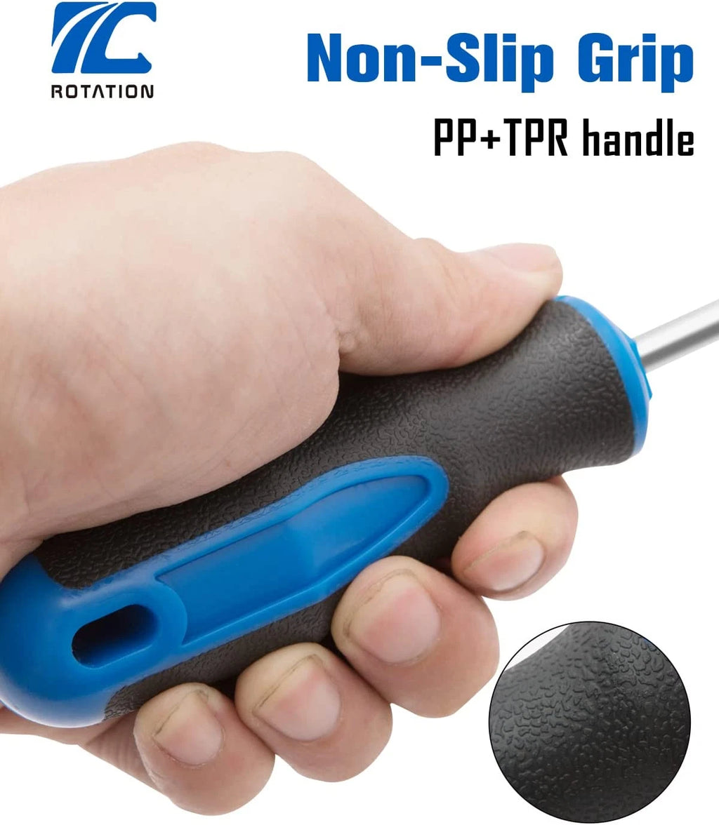 ROTATION 6PCS Magnetic Tip Screwdriver Set, 3 Phillips and 3 Flat, Professional