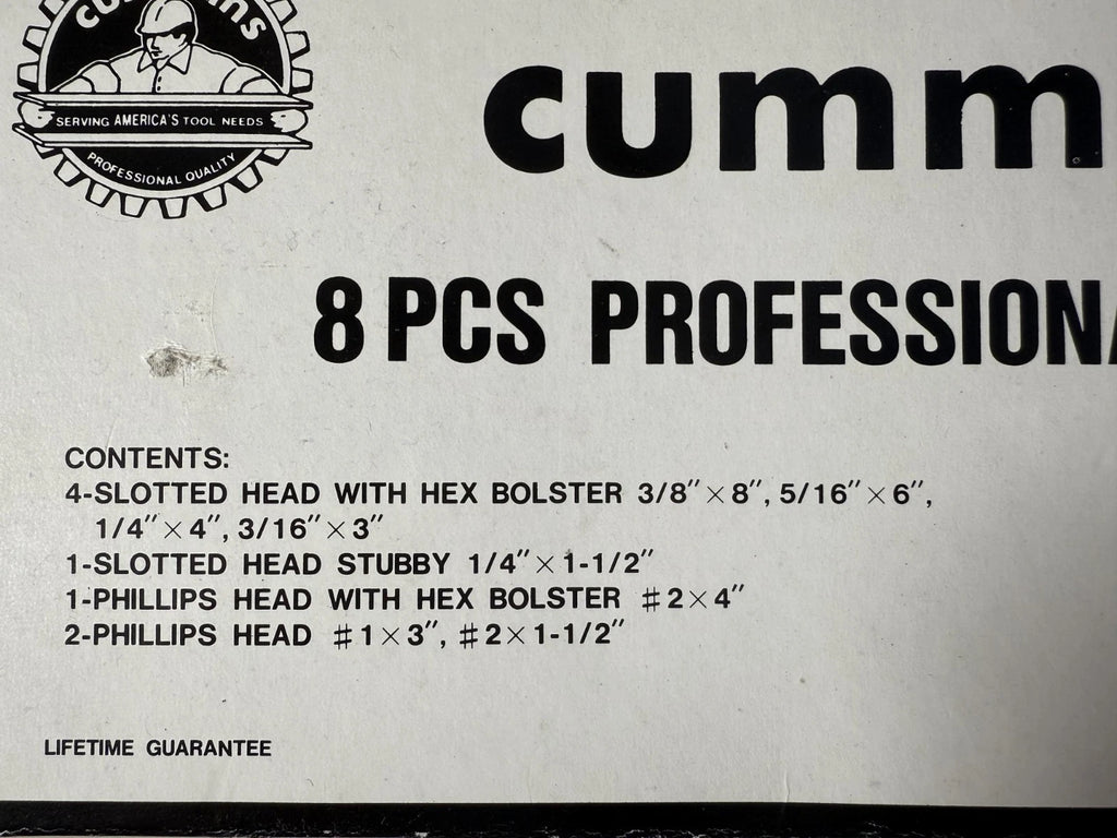 Cummins 8 pcs Professional Screwdriver Set #DR1450.