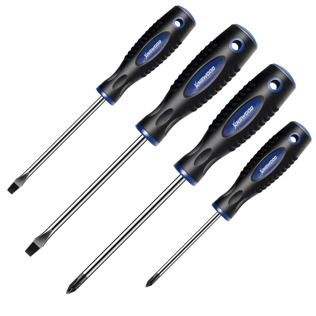 Kinswood 4 PCS Screwdriver Set Phillips Flat Head Slotted Repair Tools