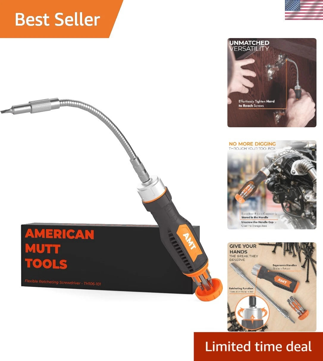 12-in-1 Ergonomic Flexible Shaft Screwdriver - Versatile Tool for Tight Spaces