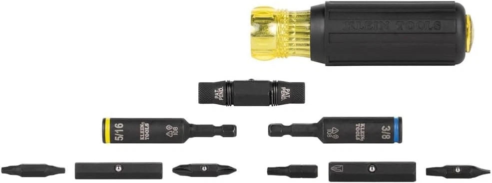 Klein Tools 32500HD Impact Rated Multi-Bit Screwdriver / Nut Driver, 11-in-1