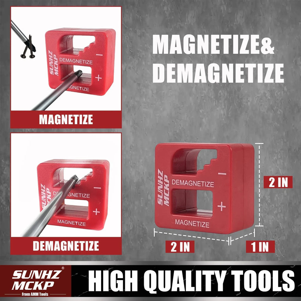 SUNHZMCKP 124-Piece Magnetic Screwdriver Set, Includes Slotted, Phillips, Pozidr