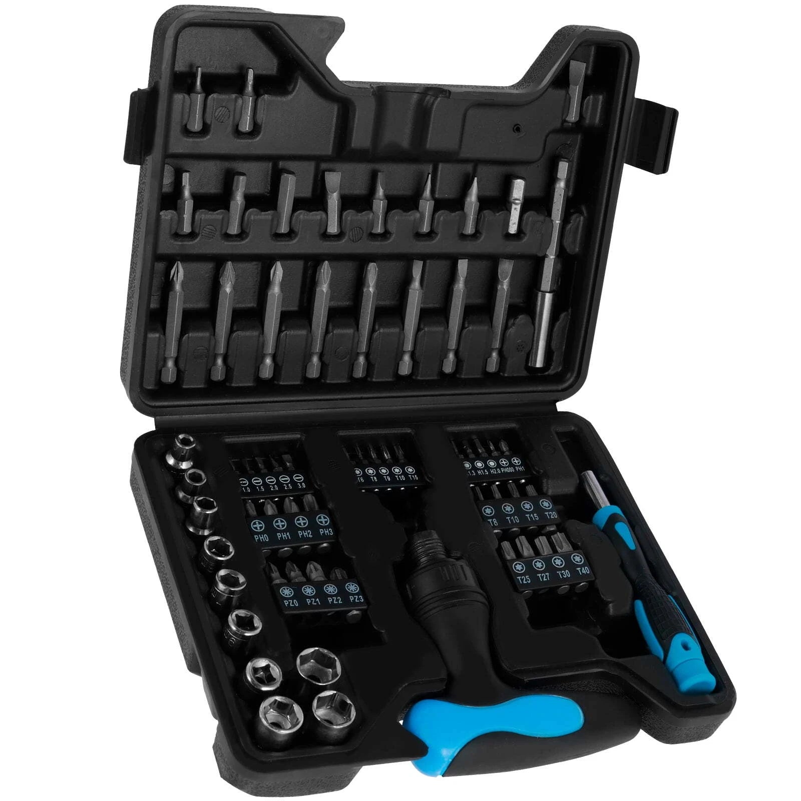 63-Piece Screwdriver Bit Set with Ratchet Wrench & Magnetic Home Repair Kit