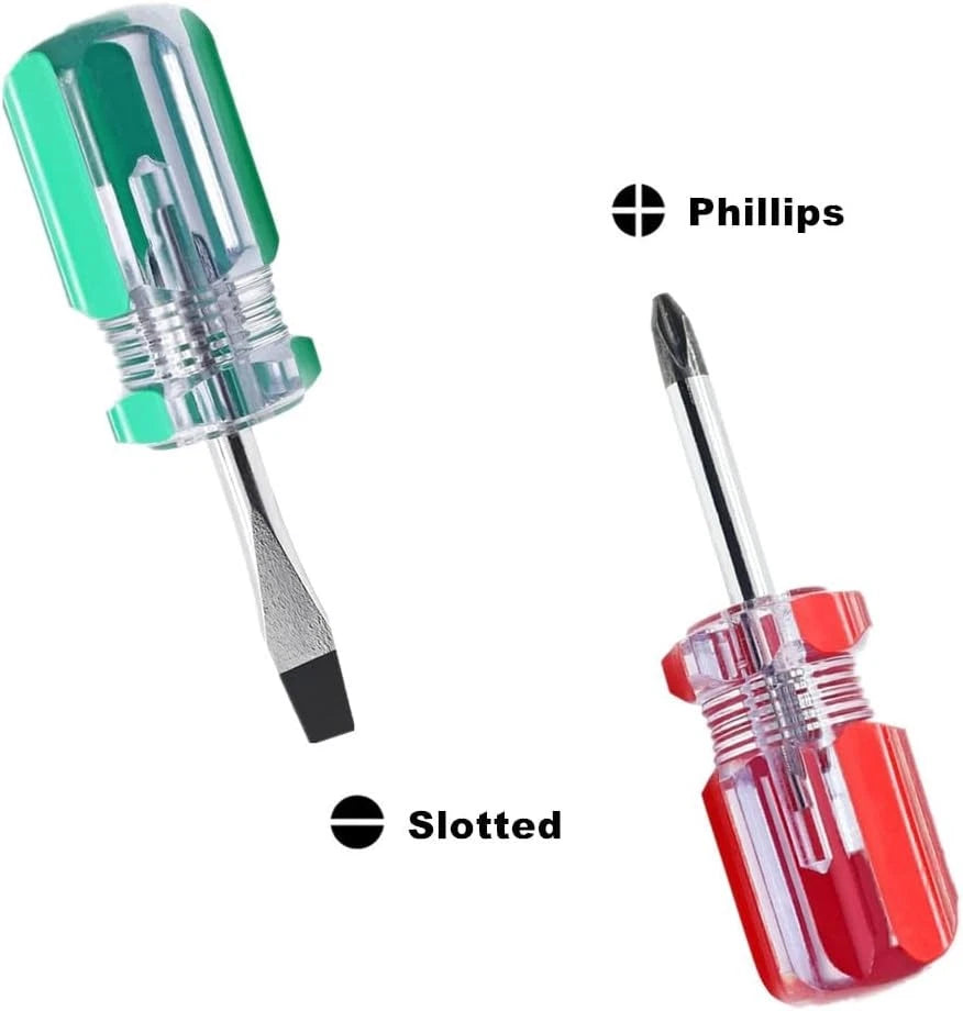 Screwdrivers Short Cross and Flat Magnetic Tip Screwdrivers Pocket Screwdrive