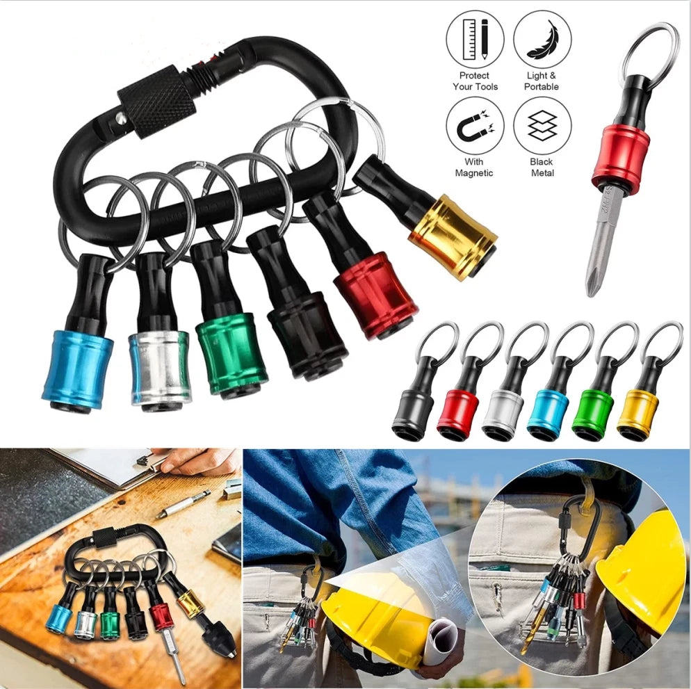 28PCS 1/4" Hex Shank Quick Release Keychain Screwdriver Drill Bit Holder Bit Set