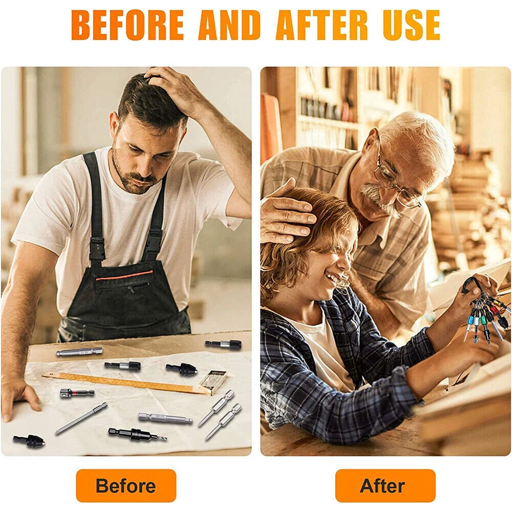 7-21x 1/4" Hex Shank Quick Release Keychain Screwdriver Drill Bit Holder Bit Set