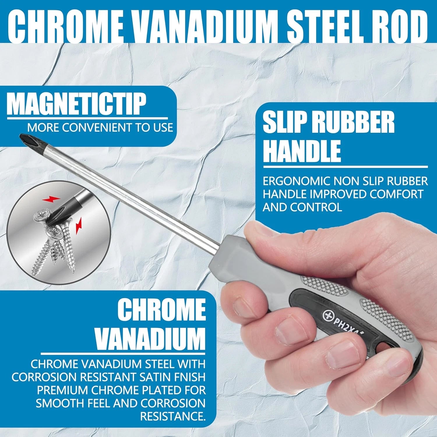 100-Piece Magnetic Screwdriver Set with Plastic Rack, Includes Slotted/Phillips/