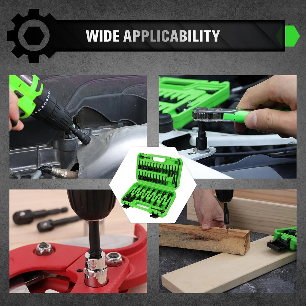 55-Piece Magnetic Nut Driver Set, Metric & SAE 1/4" Hex Shank, Impact Driver So