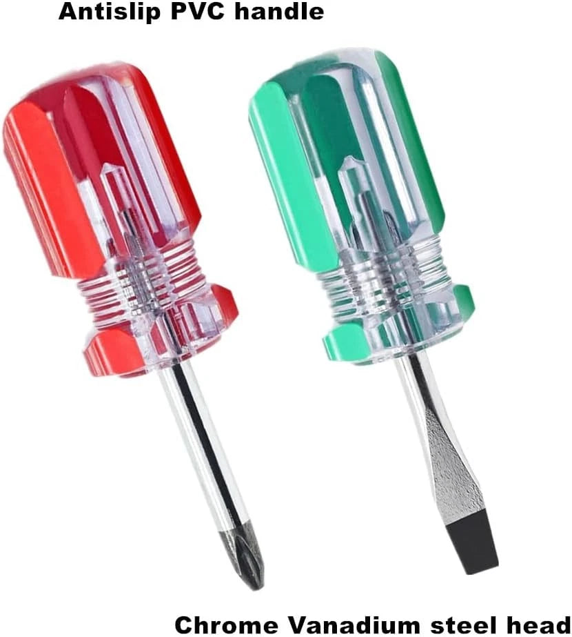 Screwdrivers Short Cross and Flat Magnetic Tip Screwdrivers Pocket Screwdrive