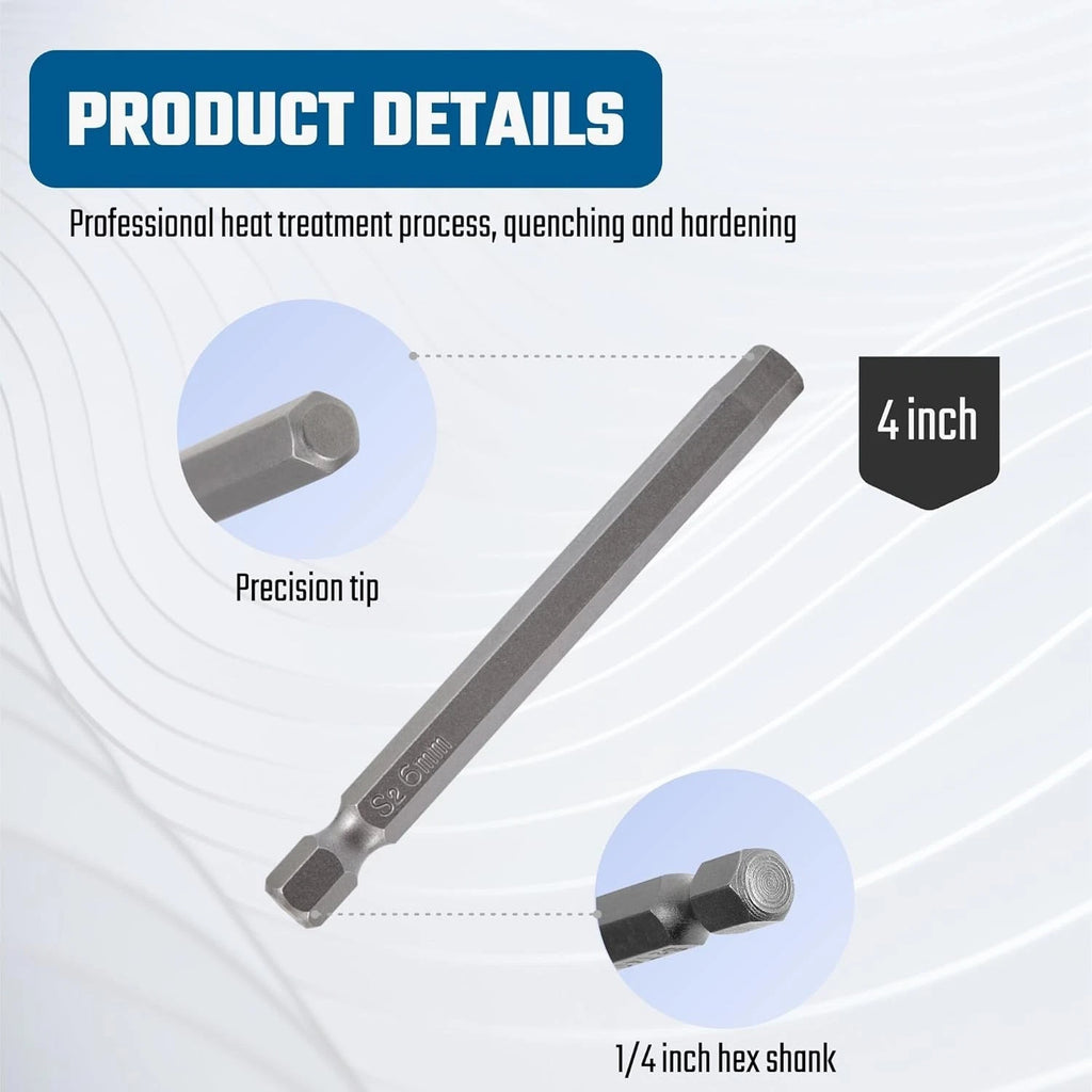 Durable 10-Piece S2 Steel Screwdriver Bit Set with Magnetic Tips - For All Tools