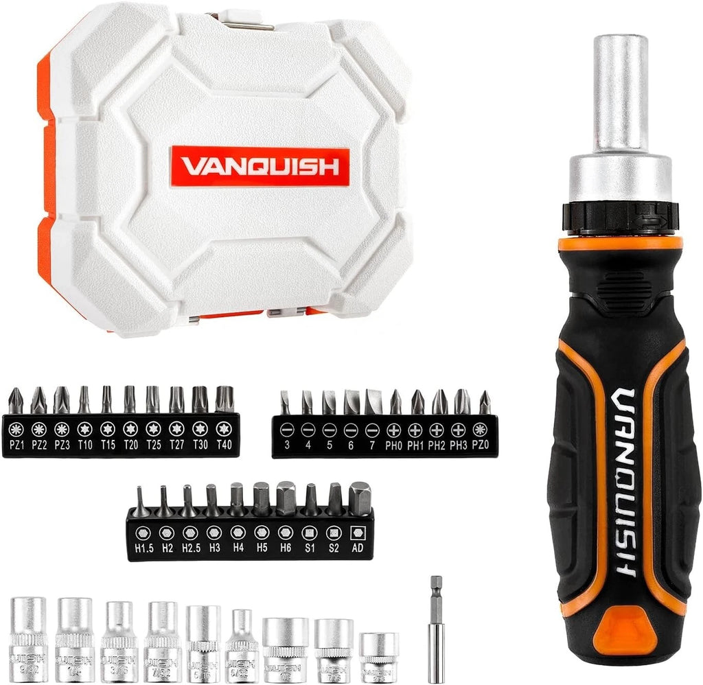 Vanquish Ratcheting Screwdriver Set, 41-Piece Precision Multi-bit Ratchet Screw