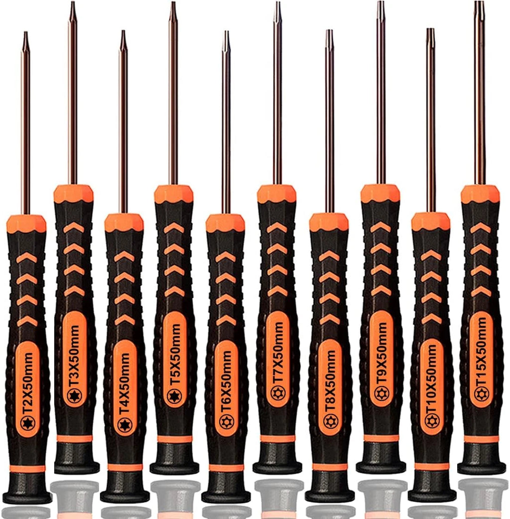 Torx Screwdriver Set of T2-T15, TECKMAN 10-Piece Magnetic Small Torx Securi