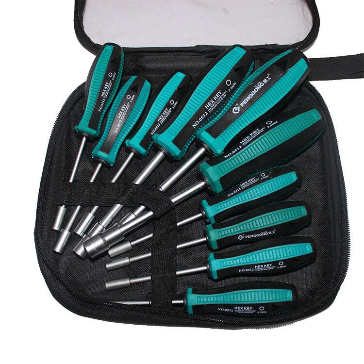 8/10Pcs Hex Nut Driver Socket Screwdriver Chrome Alloy Steel Deep Hole Set